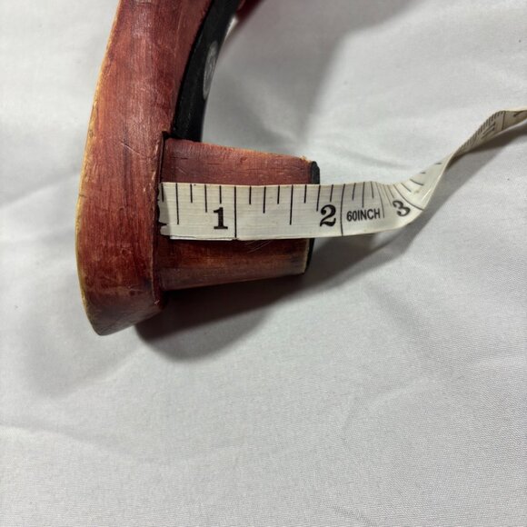 DKNY 00’s Red Brown Wooden Heel Embroidered Floral Design Slide Sandals Size 7 - Picture 8 of 10